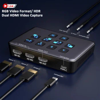 HDMI video capture card usb 3.0 4K equipment gaming recording online teaching dual hdmi video capture cards