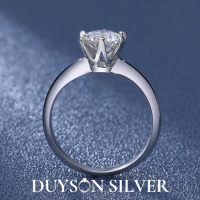 Nhẫn DUYSON SILVER bạc Ý 925 mạ bạch kim, thiết kế 6 chân cao, đính đá CZ giả kim cương cấp 5A, tran