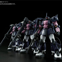 Original Bandai ​Anime Gundam Rg Pb 1/144 Ms-06 R-1a Black Tri-stars Zaku Ii Gunpla Action Figures Assemble Ornaments Model Toys