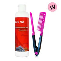 11.11 Brazilian Professional Keratin Hair Treatment Formaldehyde 1.6% Keravit Straighten and Care Damaged Hair With A Red Comb