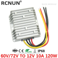 RCNUN 60V 72V to 12V 10A 20A DC DC Step-down Power Converter 30-90V to 12V 120W 240W Buck Voltage Regulator for Cars Golf Carts