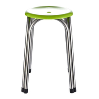 เก้าอี้สเตนเลสกลม ที่นั่ง PP (L) รุ่น SPP-47CM-G สีเขียว