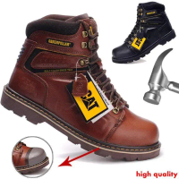 Martin boots, cat's first layer cowhide, for men, safety boots, genuine leather, ankle boots, work b