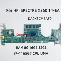 DA0X3CMBAF0 HP SPECTRE X360 14-EA Laptop Motherboard With i7-1165G7 CPU UMA RAM 8G 16GB 32GB 100% test OK