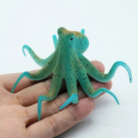 A NEW  Fluorescent Artificial Octopus Aquarium Ornament with Suction Cup Fish Tank Decoration
