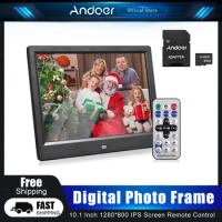 Andoer Digital Picture Frame 10.1 Inch Digital Photo Frame Electronic Album 1280*800 IPS Screen Remote Control Christmas Gifts