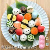 asdfkitty*日本正版ARNEST小圓球型3連飯糰模型含海苔打洞器/小丸子飯糰/一口壽司