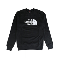 【The North Face】刺繡LOGO長袖T恤(黑x白/男款)
