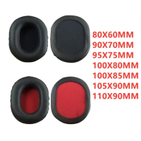 2PCS Square Oval Headphone Earpads Replacement Soft Leather Memory Foam Ear Pads Cushion Cover 80X60/85x65/90x70/95x75/100x80MM