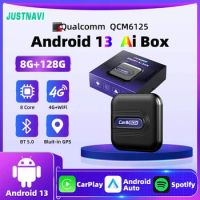 JUSTNAVI 2023 New Android 13 Wireless CarPlay Wireless Android Auto Adapter Box For Toyota Fiat Audi Honda Benz Kia Ford VW
