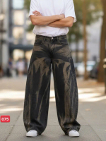 Quần baggy nam nữ was màu ống cong trẻ trung chất jean dày dặn NLyn store BG075