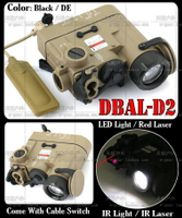 全功能DBAL-D2強光戰術電筒+紅鐳射IR鐳射IR電筒頭盔照明燈泥色