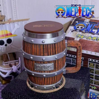 One Piece Figure Ace Luffy Sabo Wine Barrel Cup Cheers Series Gold Silver Ornament Doll Model Children Collection Toy Christmas