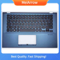 MEIARROW New/org for Asus VivoBook 14 X412 X412FA X412U R424F V4000 V4000F Palmrest US Keyboard Upper Cover Backligt,Blue