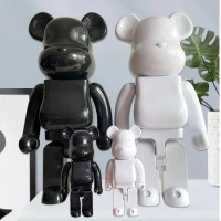 Bearbrick 1000% 70cm Action Figure Solid Color White And Black Joints Can Move Make Clicking Sound Model Gift Ornament Toys