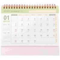 2024 Desk Calendar Sep Dec Standing Calendar Months Agenda Planner Coil Binding Large Ruled Blocks Home Office Pink