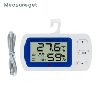 Fridge Thermometer Digital Digital Freezer Thermometer with Indoor Humidity Alarm Thermometer with Hi Lo Audible Alarm for Home