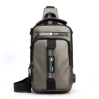 Travel Hiking Daypack with USB Cable Chest Bag Waterproof Hiking Bag Sling Backpack Crossbody Sling Backpack