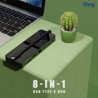 【iFory】八合一 TypeC HUB集線器(HDMI/VGA//USB 3.0/PD快充/TF/SD/網路)
