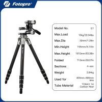 Fotopro E-7 Camo Eagle Series 5-Section Carbon Fiber Tripod with Gimbal Head