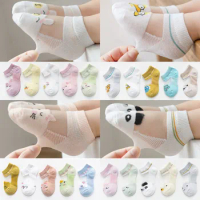 5 Pairs/Lot 0-5Yrs Baby Socks Summer Mesh Cotton Cartoon Animal Kids Socks Girls Cute Newborn Boy Toddler Socks Baby Accessories