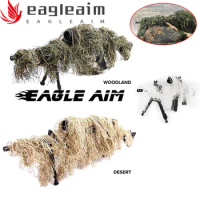Jungle/Desert/Snow Ghillie Rifle Cover Wrap Synthetic w/Elastic Strap Camouflage Airsoft Hunting Blind Ropes 1.2M CS Gun Wraps
