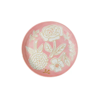 【有種創意食器】日本美濃燒 - 粉染花朵盤 - 粉色(19.5cm)