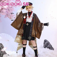 IN STOCK Aether Doujin Cosplay Game Genshin Impact DokiDoki-SR Kimono Traveler Halloween Aether Doujin