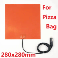 11x11'' (280x280MM) 12V 70-90 Degree C Silicone Heater Heating Pad For Pizza Delivery Bag FOOD delivery Systems With Car Charger