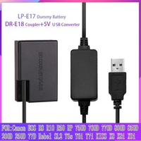 USB Dummy Battery LP E17 DR-E18 DC coupler For Canon X8 X8i X9i R8 R10 R50 Kiss 8000D EOS Rebel T6i 800D 9000D 760D EOS RP 77D