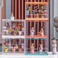 Acrylic Display Box Cabinet For Anime Figures,Stackable Large Doll Storage Box,Cosmetic Clay Doll For Display Stand Riser Box