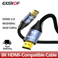 8K HDMI-Compatible Cable for Xiaomi TV Box PS5 USB HUB Ultra High Speed Certified 8K@60Hz Cable 48Gbps eARC Dolby Vision