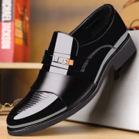 Size 37-48 British Men's Business Suit Leather Shoes Fashion Classic Single Wedding Meeting Leather Shoes