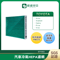 【綠綠好日】適用 TOYOTA 豐田 Prius C 2012~2019 汽車冷氣濾網 HEPA濾網 GTY003 單入組