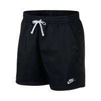 【NIKE 耐吉】短褲 NSW Woven Shorts 男款 膝上 刺繡小LOGO 海邊 海灘褲 黑 白(AR2383-010)