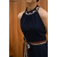 Evercloth Ferani Dress Batik Turtle Neck Halter Cheongsam Qipao Sleeveless Asimetris Terusan Batik M