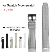 Silicone Strap for Swatch X Omega Moonswatch Stainless Steel Buckle 20mm 22mm Men Women Soft Waterproof Replace Watch Band