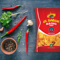 El Sabor Nacho Chips Chili แผ่นข้าวโพดอบกรอบ 225 กรัม