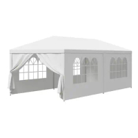 10 x 20' Party Tent with 6 Side Walls Wedding Canopy Cater Events Outdoor