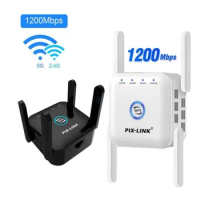 Wireless 5G 2.4Ghz WiFi Repeater Extender 1200Mbps Wi-Fi Amplifier 802.11N Long Range AP Signal Booster