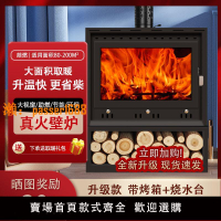 【可開發票】可定制真火壁爐燃木柴復古歐式取暖爐燒火裝飾民宿別墅燒柴加厚鋼
