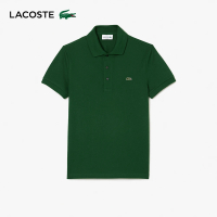【LACOSTE】男裝-經典修身短袖Polo衫(深綠色)