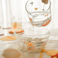 50/100/300ml Single Spout Glass Measuring Cup High Borosilicate Glass Bowl For Milk Coffee Espresso Making Liquid Measuring Bowl