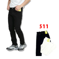 【LEVIS】Levis 511 牛仔長褲 無刷破 休閒 百搭 長褲 牛仔褲 單寧 修身 小直筒 平輸品(牛仔褲 長褲1943)