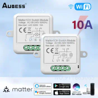 Aubess WIFI Smart Switch Matter Module HomeKit Remote Control Breaker Smart Home Automation Relay Works With Siri Alexa Google