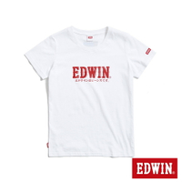 EDWIN  小火車復古LOGO短袖T恤-女款 米白色 #滿2件享折扣