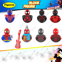Superhero Miles Morales Cyberpunk Spiderman Mini Action Figure Spider-Man: Into The Spider-Verse Movie Model Building Block Toys