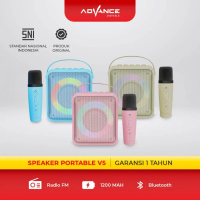 Advance V5 Bluetooth Speaker Mini 2 Inch Aktif Portable Karaoke Extra Bass Gratis 1 Microphone Garan