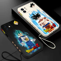 Japan Anime Dragon Ball Son Goku Vegeta Phone Case For Samsung Galaxy S23 S22 S21 S20 Ultra FE S10 Note 20 Plus With Lanyard