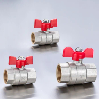 TMOK 1/2" 3/4" 1" F/F BSPT Thread Butterfly Ball Valve Two Way Brass Ball Valve for Fuel Gas Water Air